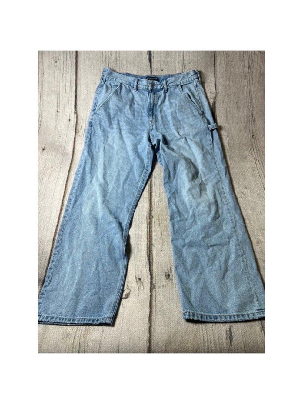 Aeropostale High Rise Baggy Carpenter Jeans Women 14 Reg Blue Skater Y2K Utility